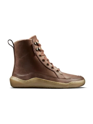 Vivobarefoot botki skórzane GOBI BOOT WARMLINED kolor brązowy na płaskim obcasie 209439