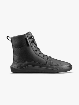 Vivobarefoot botki skórzane GOBI BOOT WARMLINED kolor czarny na płaskim obcasie 209439