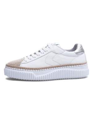 Voile Blanche Skórzane sneakersy w kolorze biało-srebrno-beżowym rozmiar: 37