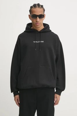 Volcom bluza męska kolor czarny z kapturem z aplikacją A4132419