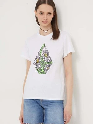 Volcom t-shirt bawełniany damski kolor biały