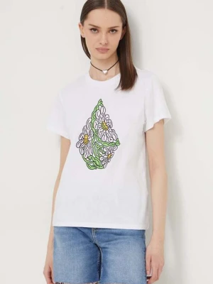 Volcom t-shirt bawełniany damski kolor biały