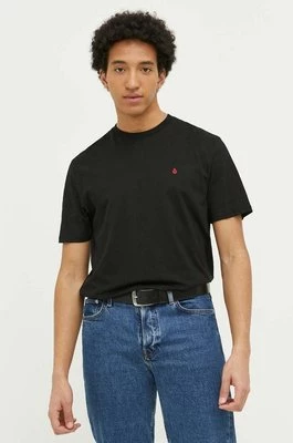 Volcom t-shirt bawełniany kolor czarny gładki