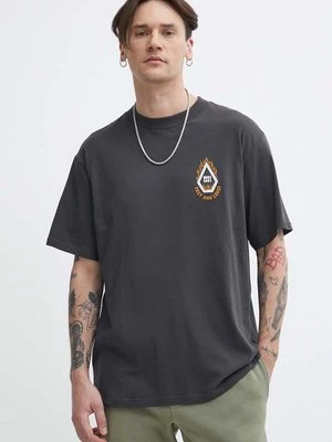 Volcom t-shirt bawełniany męski kolor szary z nadrukiem