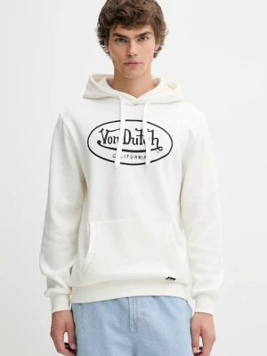 Von Dutch bluza męska kolor biały z kapturem wzorzysta VD.1.SWZ.BRAND