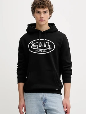 Von Dutch bluza męska kolor czarny z kapturem wzorzysta VD.1.SWZ.BRAND