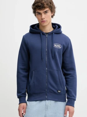 Von Dutch bluza męska kolor niebieski z kapturem gładka VD.1.SWZ.SLI