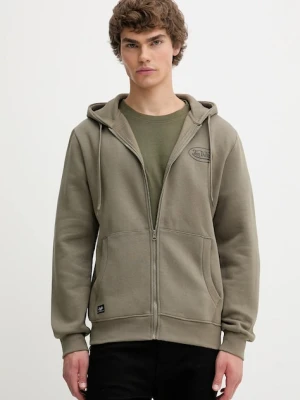 Von Dutch bluza męska kolor zielony z kapturem gładka VD.1.SWZ.SLI