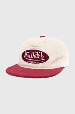 Von Dutch czapka z daszkiem bawełniana kolor czerwony z aplikacją