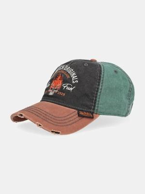 Von Dutch czapka z daszkiem bawełniana kolor zielony VD.1.CB.RETRO