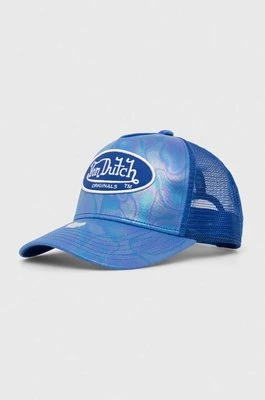 Von Dutch czapka z daszkiem kolor niebieski wzorzysta