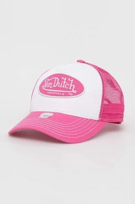 Von Dutch czapka z daszkiem kolor różowy wzorzysta