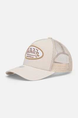 Von Dutch czapka z daszkiem TRUCKER BOSTON kolor beżowy z aplikacją 7030442