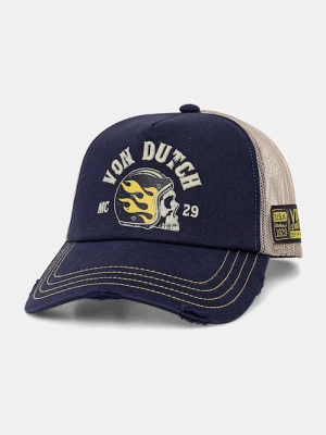 Von Dutch czapka z daszkiem trucker męska z bawełną granatowy