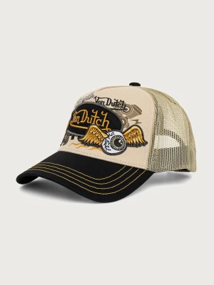 Von Dutch czapka z daszkiem trucker z bawełną beżowy