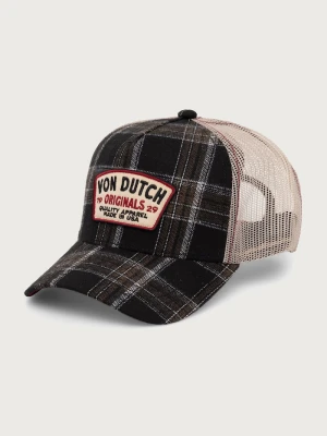 Von Dutch czapka z daszkiem trucker z bawełną brązowy