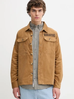 Von Dutch koszula bawełniana męska kolor brązowy regular z kołnierzykiem klasycznym VD.1.OSH.1929