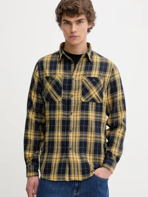 Von Dutch koszula męska kolor żółty regular z kołnierzykiem klasycznym VD.1.CHL.JACK