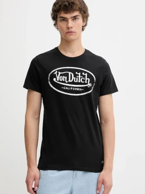 Von Dutch t-shirt bawełniany męski kolor czarny wzorzysty VD.1.TRC.AARON
