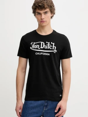Von Dutch t-shirt bawełniany męski kolor czarny wzorzysty VD.1.TSC.FIRST