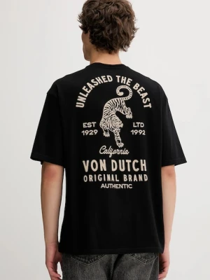 Von Dutch t-shirt bawełniany męski kolor czarny z nadrukiem VD.1.H.TR.TIGER