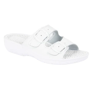 Vriston Buty damskie klapki regulowane fakirki masujące z kolcami Nadia białe
