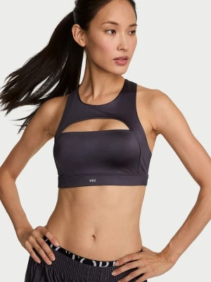 VSX Biustonosz sportowy z błyszczącego materiału VSX GlossyTech Victoria's Secret Szary