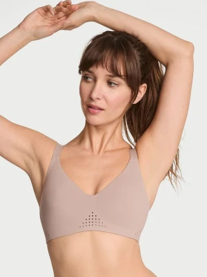 VSX Biustonosz sportowy z dekoltem V VSX Featherweight Victoria's Secret Beżowy