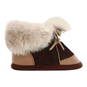 Brązowe ocieplane niechodki z naturalnej welny Bartek w 214760 fax w 214760 fax