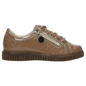 Brązowe lakierowane trampki dla dziewczynki z ozdobnym zamkiem Bartek w 95618 sz 1hj ii w 95618 sz 1hj ii