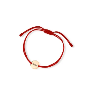W.KRUK Bransoleta czerwony sznurek Love