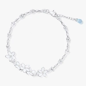 W.KRUK Bransoleta srebrna Kwiaty Nocy Biały Bez