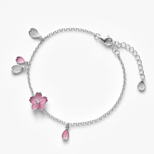 W.KRUK Bransoleta srebrna Kwiaty Nocy Wiśnia