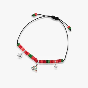 W.KRUK Bransoleta srebrna na czarnym sznurku