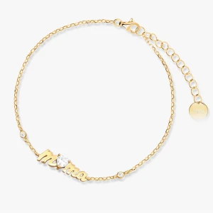 W.KRUK Bransoleta srebrna pozłacana Mama