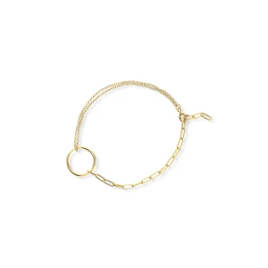 W.KRUK Bransoleta srebrna pozłacana paper clip