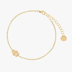 W.KRUK Bransoleta srebrna pozłacana z aniołkiem