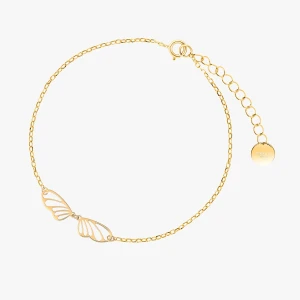 W.KRUK Bransoleta srebrna pozłacana z ażurowym motylem