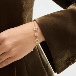 W.KRUK Bransoleta srebrna pozłacana z cyrkoniami