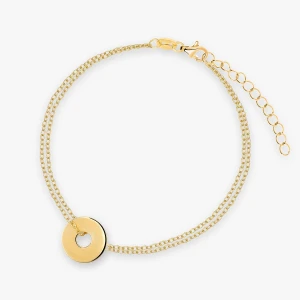 W.KRUK Bransoleta srebrna pozłacana z kółeczkiem