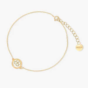 W.KRUK Bransoleta srebrna pozłacana z koniczyną