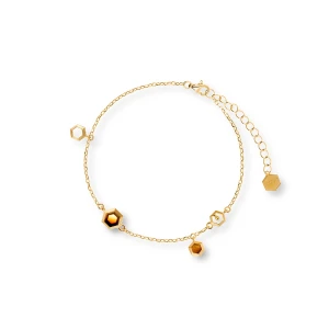 W.KRUK Bransoleta srebrna z bursztynem Miodowa