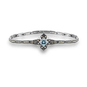 W.KRUK Bransoleta srebrna z markasytami