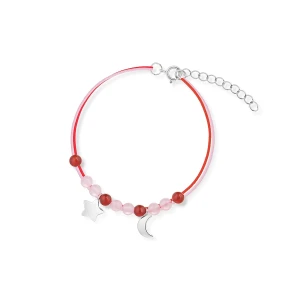 W.KRUK Bransoleta srebrna z motywem księżyca i gwiazdki