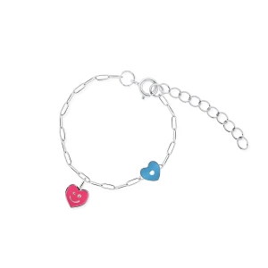 W.KRUK Bransoleta srebrna z motywem serc