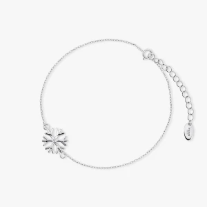 W.KRUK Bransoleta srebrna z motywem śnieżynki