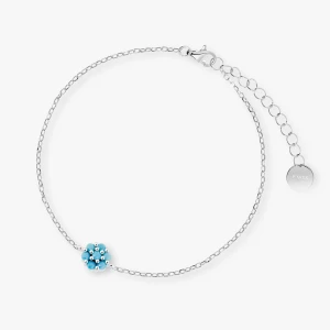 W.KRUK Bransoleta srebrna z niebieskimi cyrkoniami