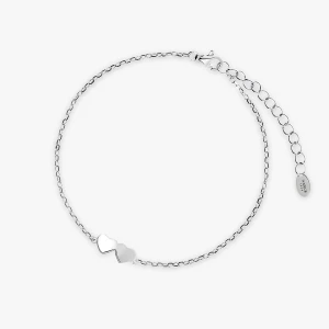 W.KRUK Bransoleta srebrna złączone serca