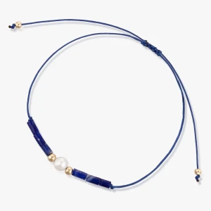 W.KRUK Bransoleta sznurkowa z perłą i sodalitami