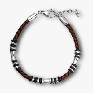 W.KRUK Bransoleta ze skóry i stali